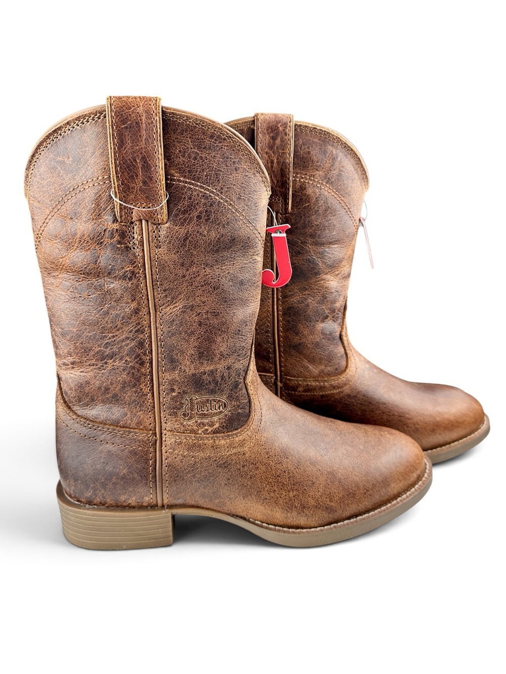 NWT Justin Blain SE7701 Women’s 8 Chocolate Brown Leather Roper Western Boots